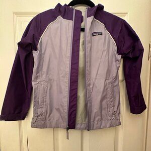 Kids Patagonia Rain Jacket, Color Purple, Size 7-8